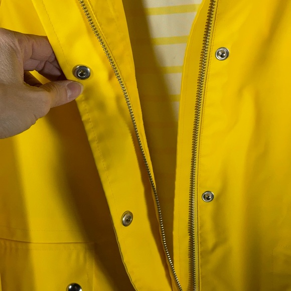 J. Crew Bright Yellow Rain Jacket / Trench Coat (S) - Picture 3 of 12